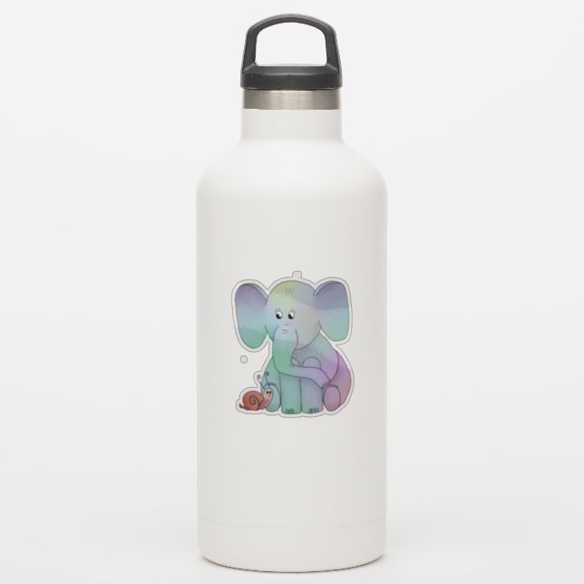 Elephant and Snail Sticker (Waterbottle)