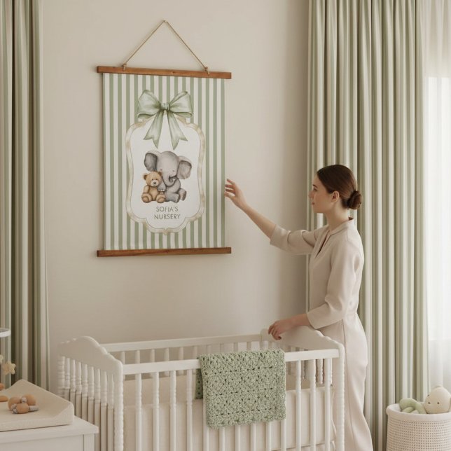 Elephant and Teddy Bear Nursery Decor Hanging Tapestry (Creator Uploaded)
