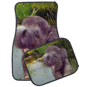 Elephant and Water Car Floor Mat