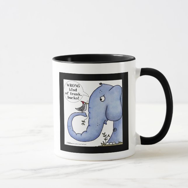 Elephant and Woodpecker Misunderstanding Mug (Right)
