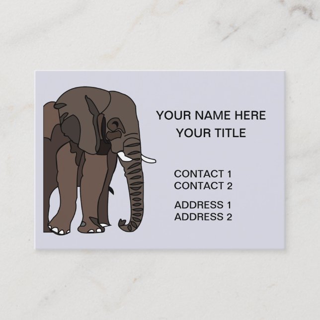 Elephant Animal Art Business Card (Front)