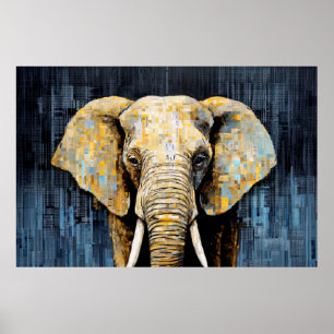Elephant Animal Art Decor Paint Mosaic