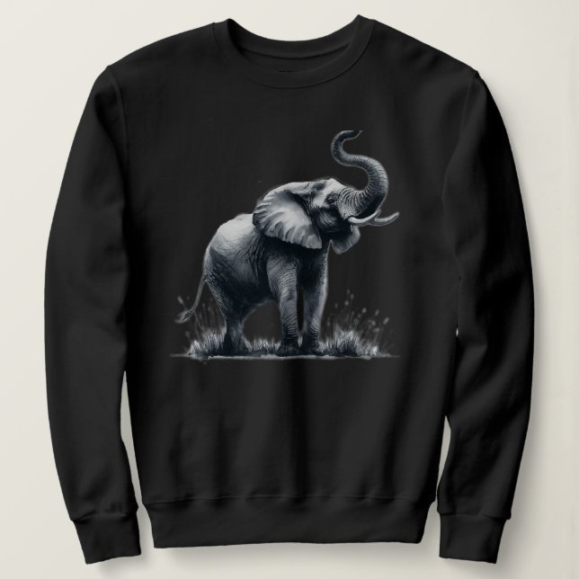 Elephant Animal Art Sweatshirt (Design Front)