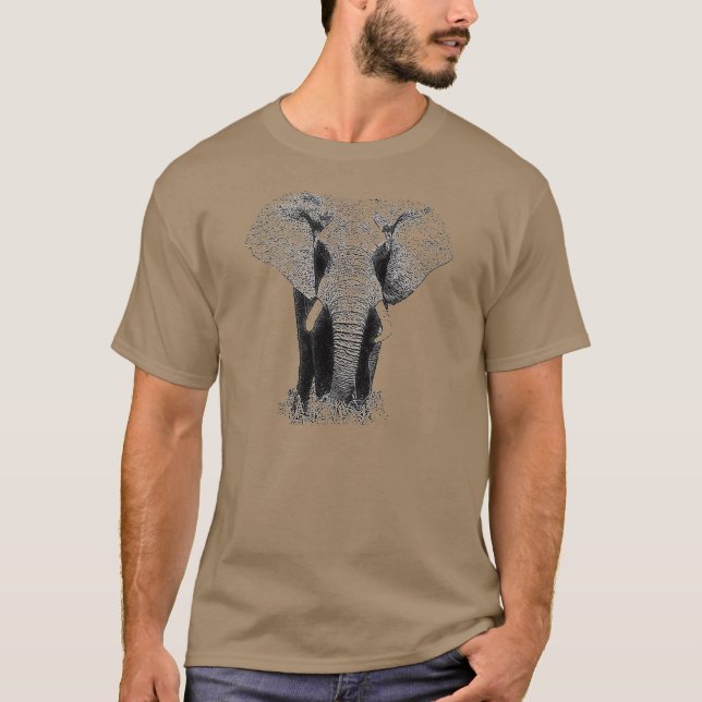 Elephant - Animal Artwork T-Shirt (Front)