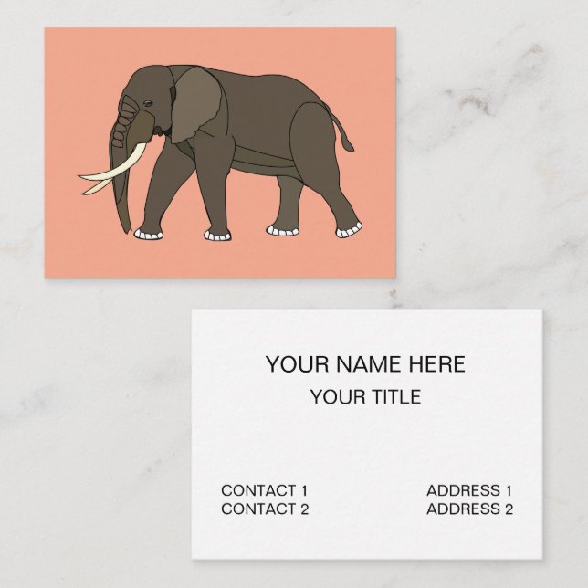 Elephant Animal Business Card (Front/Back)