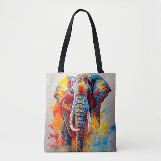 Elephant  Animal Discovery Adventure Nature Planet Tote Bag (Front)