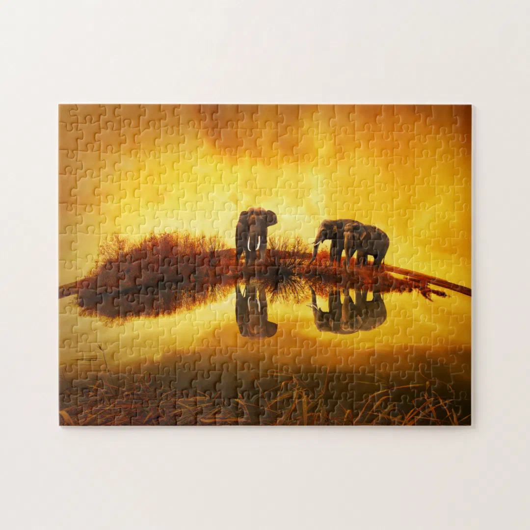 Elephant animal jigsaw puzzle (Horizontal)