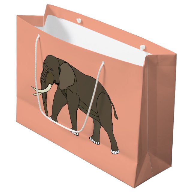 Elephant Animal Large Gift Bag (Front Angled)