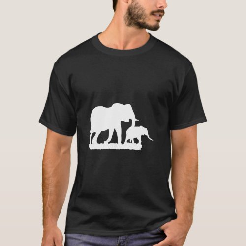 Elephant Animal Motif Silhouette Africa Safari Imp T_Shirt