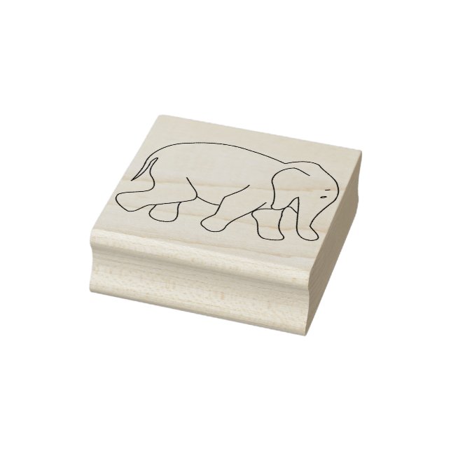 Elephant Animal Outlines Rubber Stamp (Stamp)
