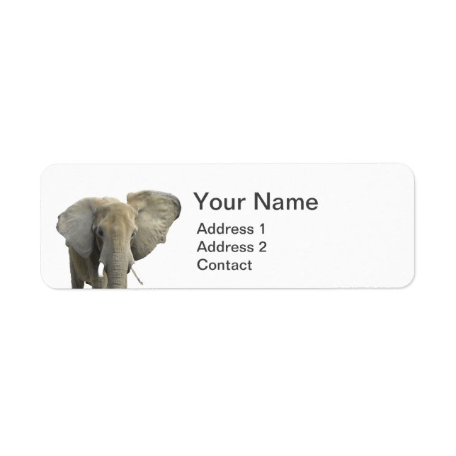 Elephant Animal Photo Label (Front)