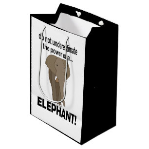 Elephant Animal Safari Funny  Medium Gift Bag
