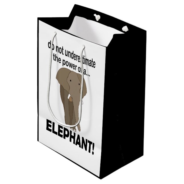 Elephant Animal Safari Funny  Medium Gift Bag (Front Angled)