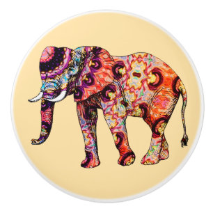Elephant Animal Traditional Chinese Patterns Ceramic Knob
