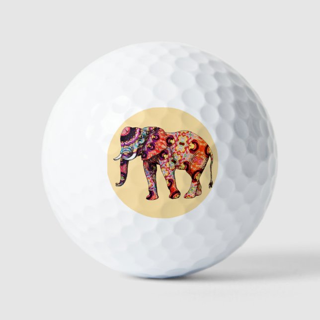 Elephant Animal Traditional Chinese Patterns  Golf Balls (Front)