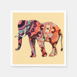 Elephant Animal Traditional Chinese Patterns Napkins