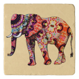 Elephant Animal Traditional Chinese Patterns  Trivet