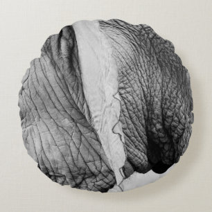 Elephant animal wildlife skin round pillow