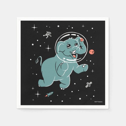 Elephant Animals In Space Napkins