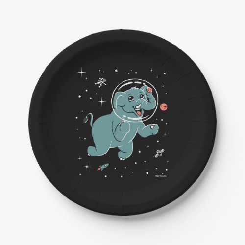 Elephant Animals In Space Paper Plates