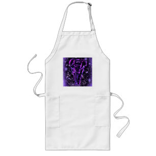 Elephant Apron In Purple Starry Night