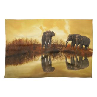 Elephant Art Kitchen Towels