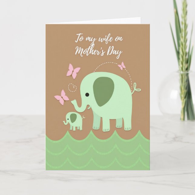 Elephant Art Mothers Day Card (Front)