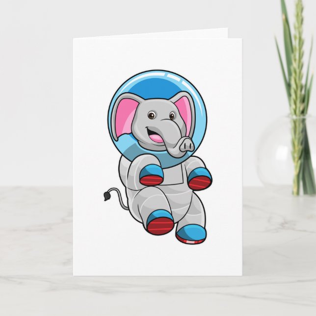 Elephant as Astronaut in Glass sphere Card (Front)