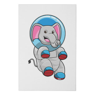 Elephant as Astronaut in Glass sphere Faux Canvas Print