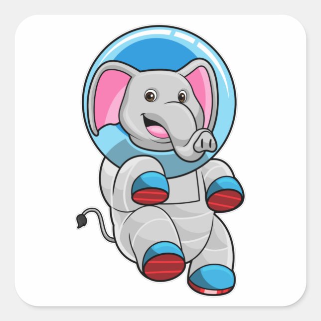 Elephant as Astronaut in Glass sphere Square Sticker (Front)