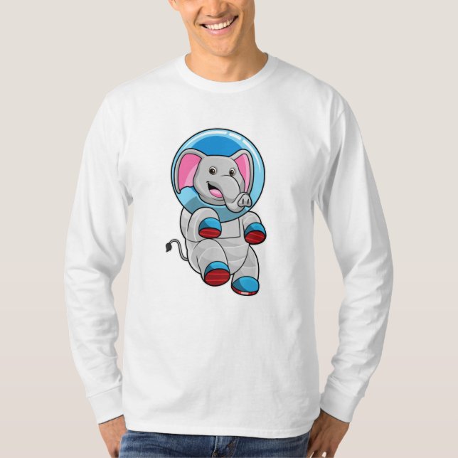 Elephant as Astronaut in Glass sphere T-Shirt (Front)