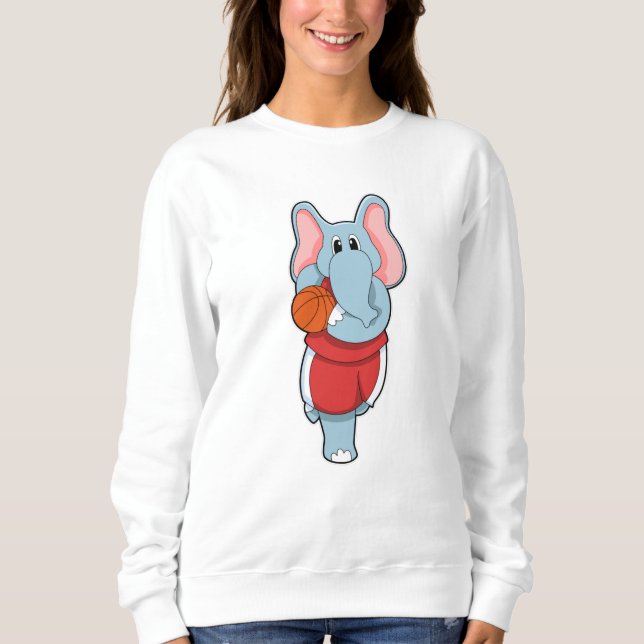 Elephant as Basketball player with Basketball Sweatshirt (Front)