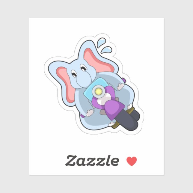 Elephant as Biker with Motorcycle.PNG Sticker (Sheet)