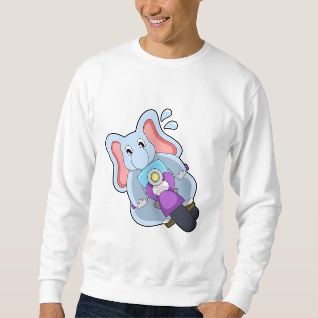 Elephant as Biker with Motorcycle.PNG Sweatshirt (Front)
