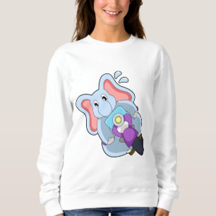 Elephant as Biker with Motorcycle.PNG Sweatshirt