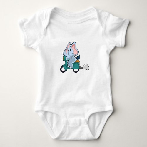 Elephant as Biker with Scooter Baby Bodysuit