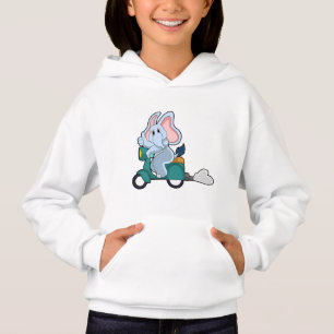 Elephant as Biker with Scooter Hoodie