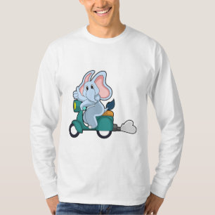 Elephant as Biker with Scooter T-Shirt