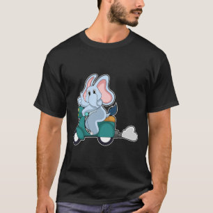 Elephant as Biker with Scooter T-Shirt