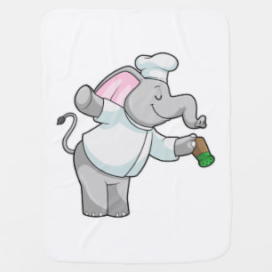 Elephant as Chef with Salt shaker Baby Blanket