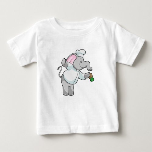 Elephant as Chef with Salt shaker Baby T_Shirt