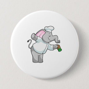 Elephant as Chef with Salt shaker Button