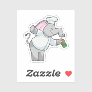 Elephant as Chef with Salt shaker Sticker