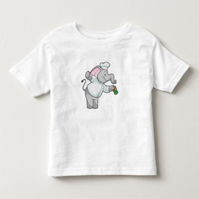 Elephant as Chef with Salt shaker Toddler T-shirt (Front)