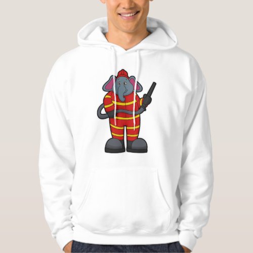 Elephant as Firefighter with Hose Hoodie