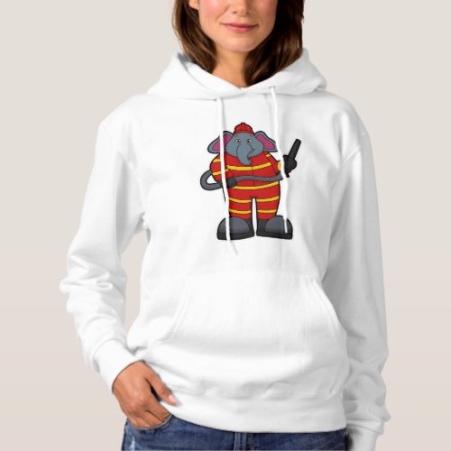 Elephant as Firefighter with Hose Hoodie