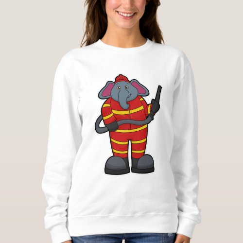 Elephant as Firefighter with Hose Sweatshirt