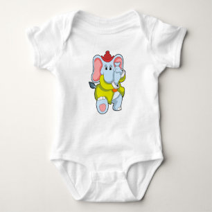 Elephant as Firefighter with Proboscis Baby Bodysuit
