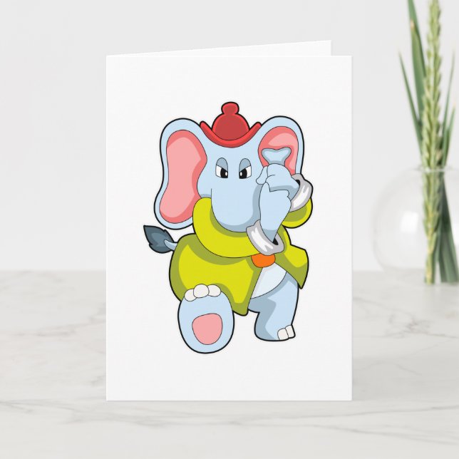 Elephant as Firefighter with Proboscis Card (Front)