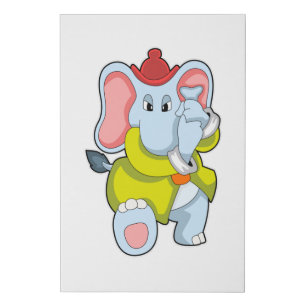 Elephant as Firefighter with Proboscis Faux Canvas Print